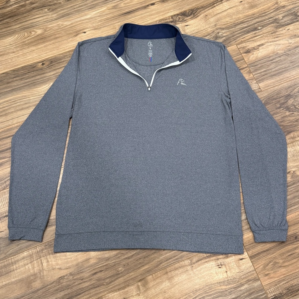 Rhoback Men’s Heather Performance Q-Zip Size Large Glacier Grey Colorway